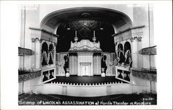 Scene of Lincoln's Assassination at Ford's Theater in Miniature Postcard