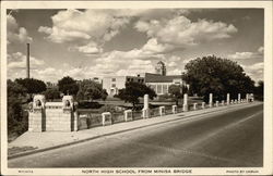 North High School from Minisa Bridge Postcard