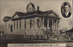 M.E. Church, Dedication May 13, 1917 St. Francis, KS Postcard Postcard