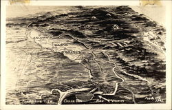 Map of Grand Coulee Dam and Surroundings Postcard