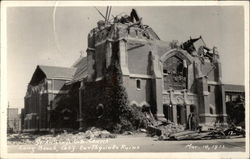 St. Anthony's Catholic Church, Earthquake Ruins, Mar.10, 1933 Long Beach, CA Postcard Postcard