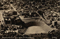 Stadium and High School Postcard