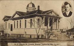 M.E. Church - Dedication on May 13, 1917 St. Francis, KS Postcard Postcard