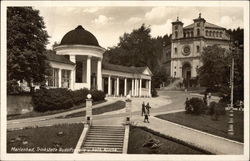 Trinkstelle Rudolfsquelle u. Kath. Kirche Postcard