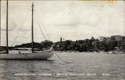 Sailboat in Harraseeket Harbor South Freeport, ME Postcard Postcard