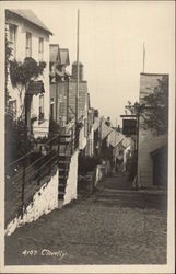 Cobbled Street and Cottages Postcard