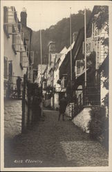 Cobbled Street and Cottages Clovelly, England Postcard Postcard