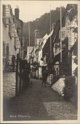 Cobbled Street and Cottages Postcard