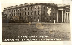 Old Post Office, Destroyed by Gunfire 1916 Revolution Postcard