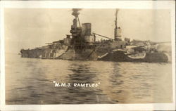 HMS Rameles on the Water Postcard