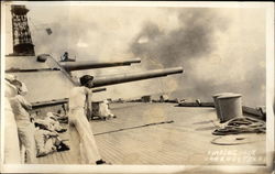 USS Texas - Firing Guns Postcard