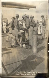 USS Texas - Marines Loading Crew Postcard