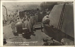 Funeral Sermonize Aboard Ship, USS Texas Postcard
