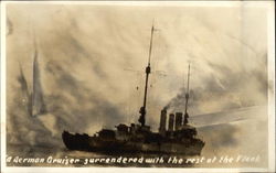 A German Cruiser Surrendered with the Rest of the Fleet Postcard
