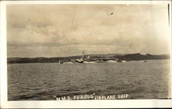HMS Furious - Airplane Ship Postcard