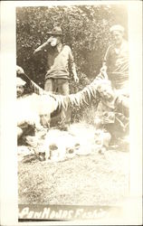 Sailors Holding Up A String of Fish Postcard