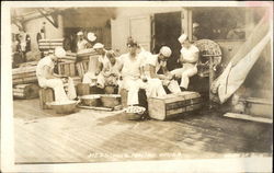 Mess Cooks Peeling Spuds Postcard