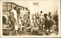 Navy Crew Scrubbing Bags and Hammocks Postcard