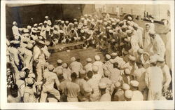 Sailors Having Eating Competition on Ship Postcard