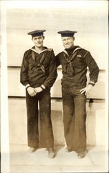Two Sailors Posing Casually Postcard