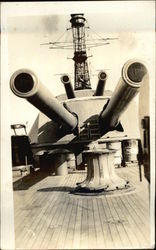 View of Guns on USS Texas Postcard