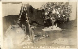 USS Texas - Marine Display Xmas 1917 Postcard