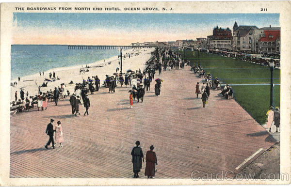 The Boardwalk From North End Hotel Ocean Grove New Jersey