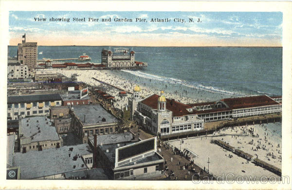 View Showing Steel Pier And Garden Pier Atlantic City New Jersey