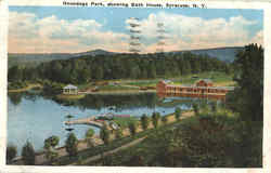 Onondaga Park Showing Bath House Syracuse, NY Postcard Postcard