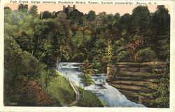 Fall Creek Gorge Showing Prudence Risley Tower, Cornell University Postcard