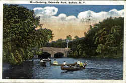 Canoeing, Delaware Park Buffalo, NY Postcard Postcard