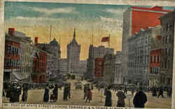 Foot Of State Street Looking Toward D. & H. Tower Postcard