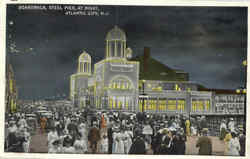 Boardwalk Steel Pier At Night Atlantic City, NJ Postcard Postcard