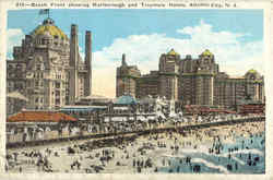 Beach Front Showing Marlborough And Traymore Hotels Postcard