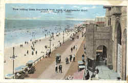 View looking Down Boardwalk From Porch Of Ambassador Hotel Postcard