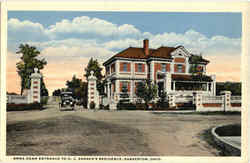 Anna Dean Entrance To O. C. Barbar's Residence Barberton, OH Postcard Postcard