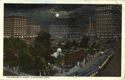 The Square At Night Cleveland, OH Postcard Postcard