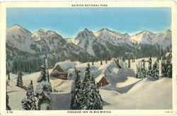 Paradise Inn In Mid Winter Mount Rainier National Park, WA Postcard Postcard