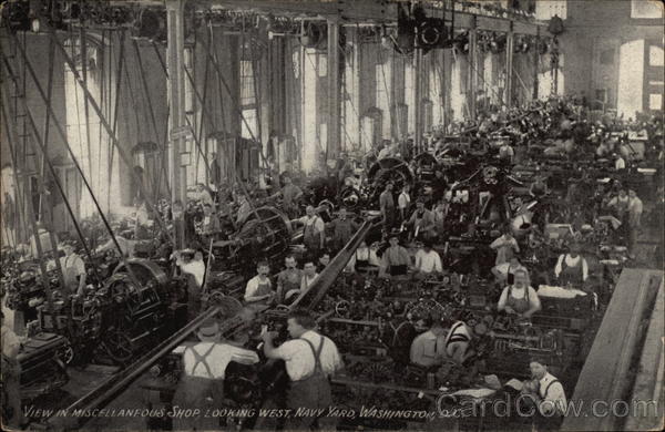 View in Miscellaneous Shop Looking West, Navy Yard Washington District of Columbia