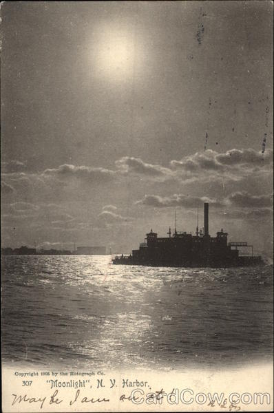 Moonlight, New York Harbor