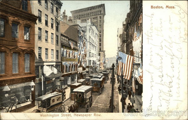 Washington Street, Newspaper Row Boston Massachusetts