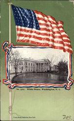 American Flag and The White House Washington, DC Washington DC Postcard Postcard