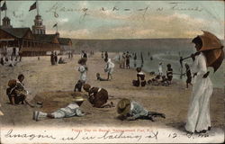 First Day on Beach Narragansett, RI Postcard Postcard