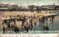 The Beach & Boardwalk from Steel Pier Postcard