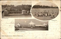 Humboldt Park, Wading Pool, South Park Conservatory Buffalo, NY Postcard Postcard