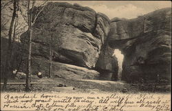 "Twin Sisters" Rock Formations Olean, NY Postcard Postcard