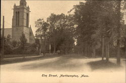View of Elm Street Northampton, MA Postcard Postcard