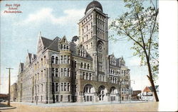 Street View of Boys High School Postcard
