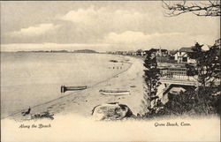 Along the Beach Grove Beach, CT Postcard Postcard