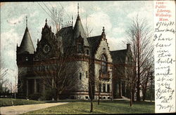 Public Library and Grounds Postcard